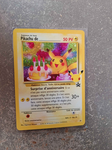 Carte pikachu anniversaire - carte,