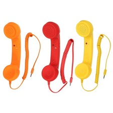 3 Paquet de 2 3,5mm Rétro Téléphone pour Conférencier Rouge, Orange, Jaune
