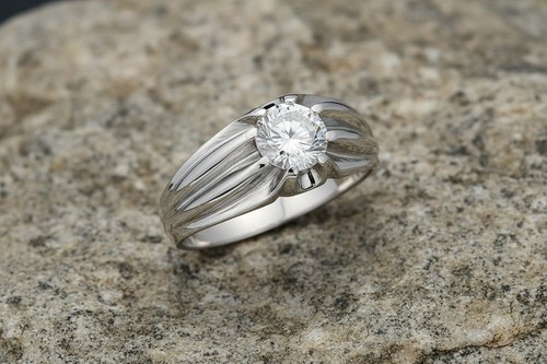 Bague solitaire homme - , en