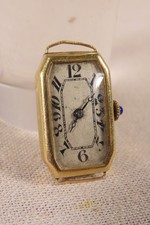 ANCIENNE JOLIE MONTRE DE FEMME BOITIER OR 18 C REMONTOIR CABOCHON ART DECO 1930