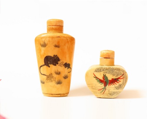 Tabatière chinoise lot - en, os,
