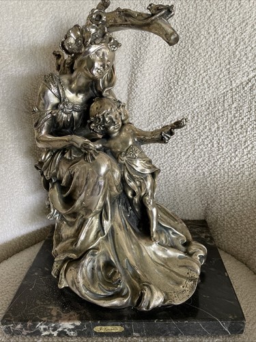 Statue bronze argenté - en,