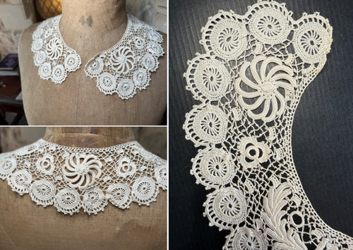Dentelle ancienne joli col - dentelle,