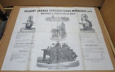 PESANT Frères MAUBEUGE rare affichette d'intérieur machines à travailler le bois