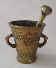 Ancien Mortier et Pilon Apothicaire pharmacie  Bronze ou laiton H:9,5cm