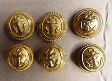 Lot de 6 Boutons d'officier de