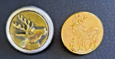 2 BOUTONS VENERIE CHASSE REPRESENTANT DES CERFS  D:2,5cm et 2,3 cm