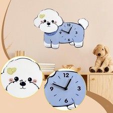Horloge murale Bichon Frise, jolie horloge décorative pour bureau, salon,