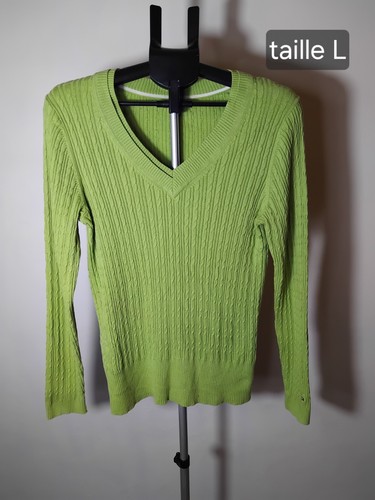 Pull vert pomme tommy hilfiger - pull,