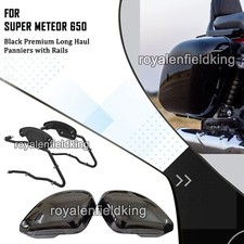 Royal Enfield Super Meteor 650 Noir Longue Distance LH & RH Panniers Avec Rails