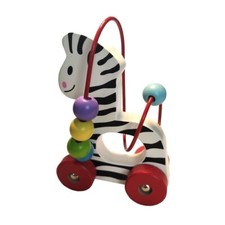 Jabadabado Dessin Zèbre Labyrinthe Boulier Bois Bébé Jouet Voiture en Rullzebra