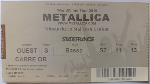 Metallica ticket billet - metallica,