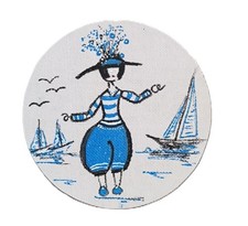 Magnet mini tableau- véritable toile de peintre aimantée-Bretagne, Marin, 