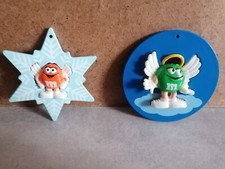 Très Rare 2 Figurines M&M's Pendentif De Noël 