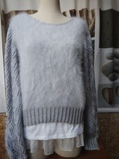 Superbe pull angora - angora, gris