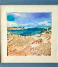 Tableau signé Laurence Ginailhac; Marine Dune Pyla Bassin Arcachon Abstrait