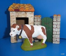 SANTON DE PROVENCE  GONZAGUE   LA VACHE  AVEC CLOCHE  Ht 5,5 cm