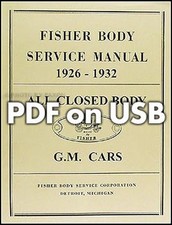 1926-1941 Fisher Corps Atelier Manuels Sur USB Doors Fenêtre Verrou Siège Repair