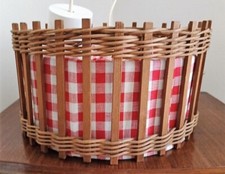 suspension vintage en osier et