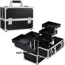 Mallette à Maquillage Valise Coffret Rangement vanity cosmétique 30x18x23cm Noir