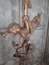 Ancienne suspension chérubin art nouveau en bronze