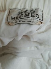 Superbe pantalon blanc hermès en lin taille 33/40