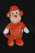 Peluche doudou singe Toc Toc WALYGATOR PARC brun beige chapeau 24 cm TTBE 