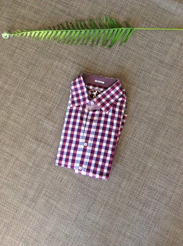 Bugatchi red plaid shirt xxl - red,