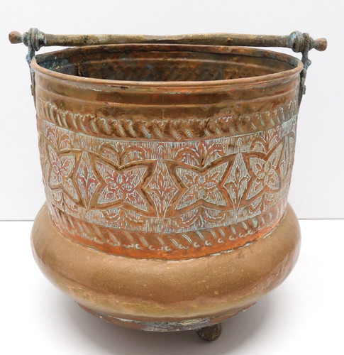 Joli cache pot cuivre poignee - cuivre,