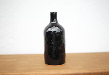 Bouteille en terre cuite vernissée bleu cobalt vintage