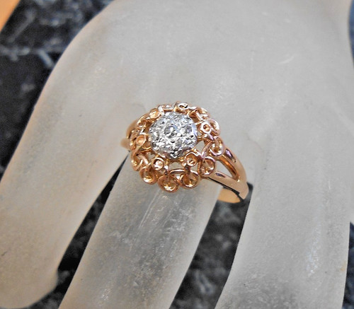 Bague ancienne rose - bague, k