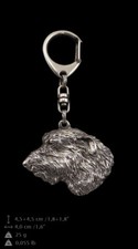 Lévrier irlandais, porte-clés couvert d'argent, de qualité supérieure Art Dog FR
