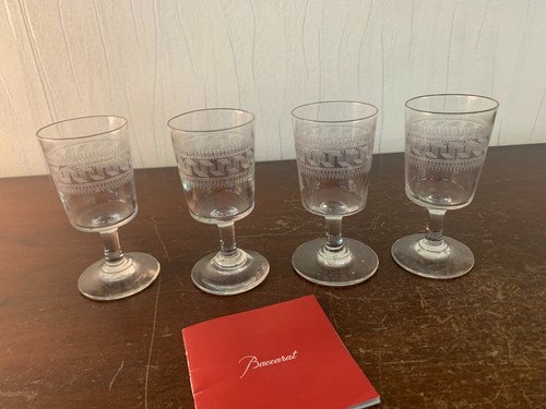 Verres vin gravé - 2, ancien