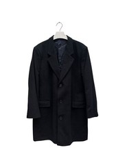 Yves Saint Laurent Dark Navy Cashmere Wool Coat Size 52 / L