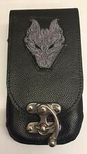Celtique Loup Portable Pochette Portefeuille Ceinture Boucle Cuir Holster Motard