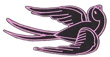 Patch écusson patche thermocollant hirondelle tatoo rock pop style 