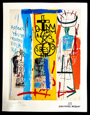 Jean-Michel Basquiat Lithographie COA Original Signé [Robert Rauschenberg]