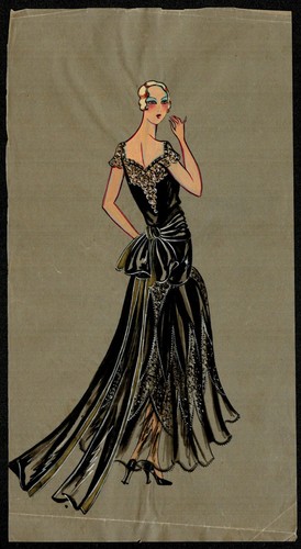 Mode robe soir gouache - mode.,
