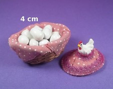 panier osier avec oeufs décor