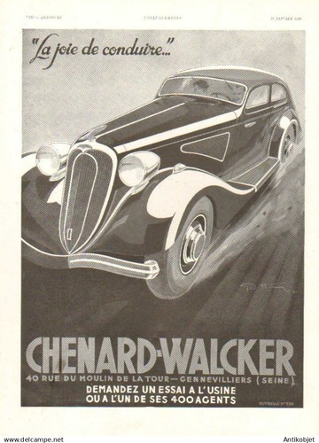 Publicite auto chenard - auto, &