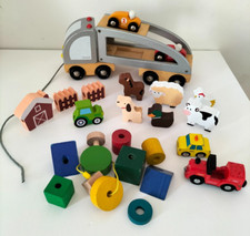 lot jouets figurines bois