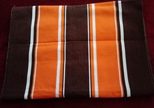 Toile en Coton pour Transat Décor Rayures Orange/Marron/Blanc 43 x 234 Années 70