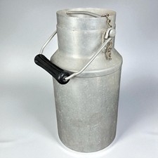 Ancien pot à lait aluminium Le Trèfle — vintage bidon rétro, métaux ouvres 