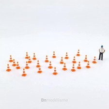 HO Lot 25 Cônes Signalisation, 1/87 H0 Diorama Construction Travaux Chantier Btp