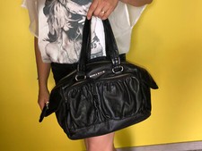 joli grand sac à main en cuir pleine fleur noir SONIA RYKIEL excellent état