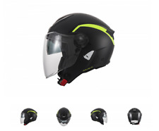 Casque Moto UFO Urban Spirit Scooter Noir Et Fluo Avec Visier ECE 22.06