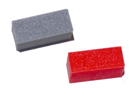 Paire boutons gris - gris, rouge
