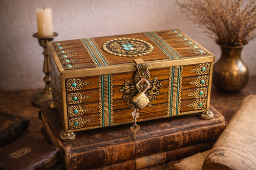 Ancien coffre boite métal - ancien,