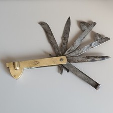 ancienne flamme de vétérinaire couteau de saignée 6 lames collange chassangue