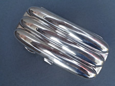 Superbe Vintage Argent Sterling Trois Tube Cannelé Cigare Étui H/M 1907